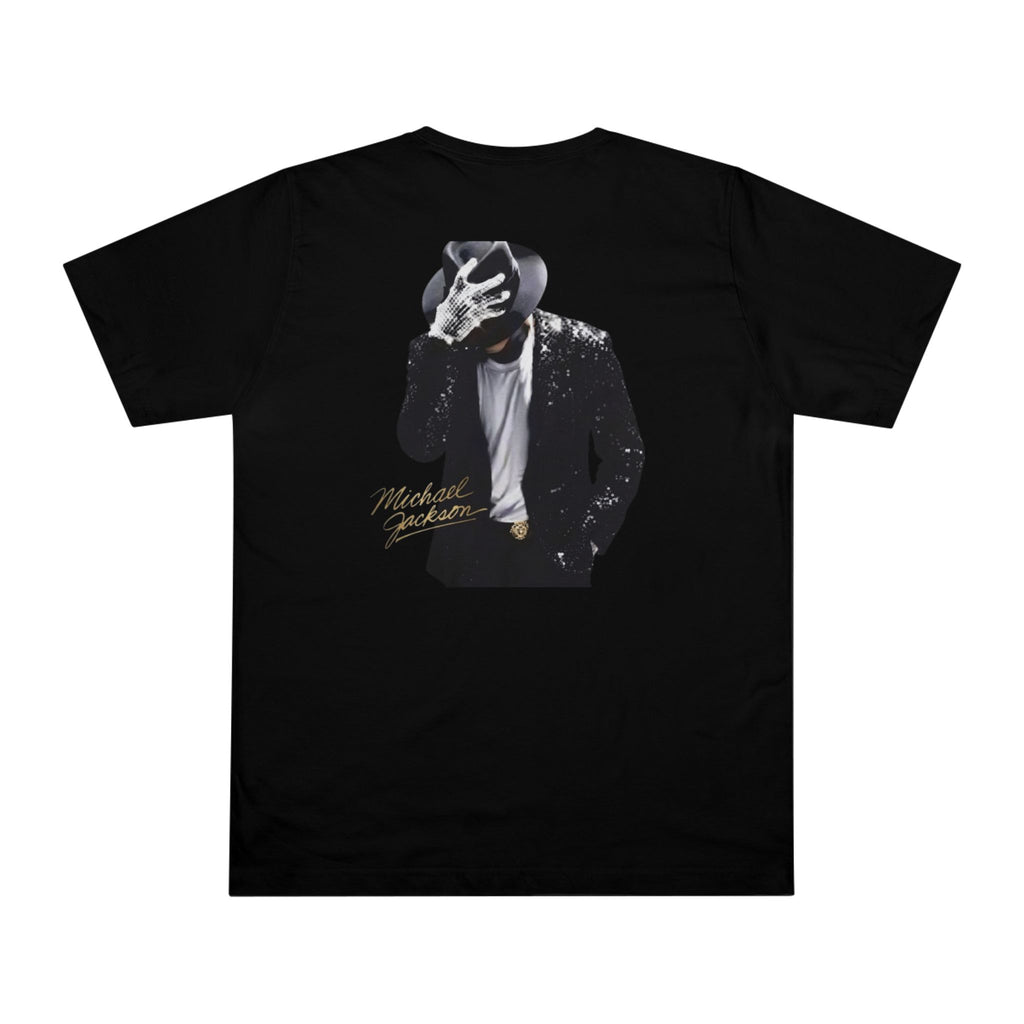 Michael Tribute T-Shirt — Retro Gold Script & Iconic Pose Tee