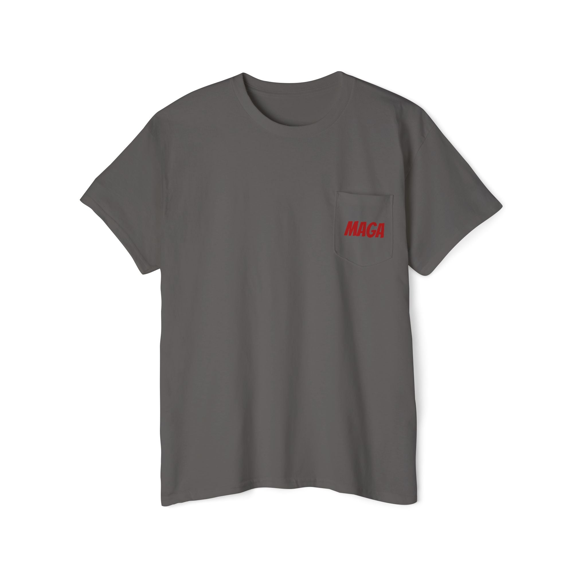 Political Pocket Tee — MAGA Front, Trump Graphic Back