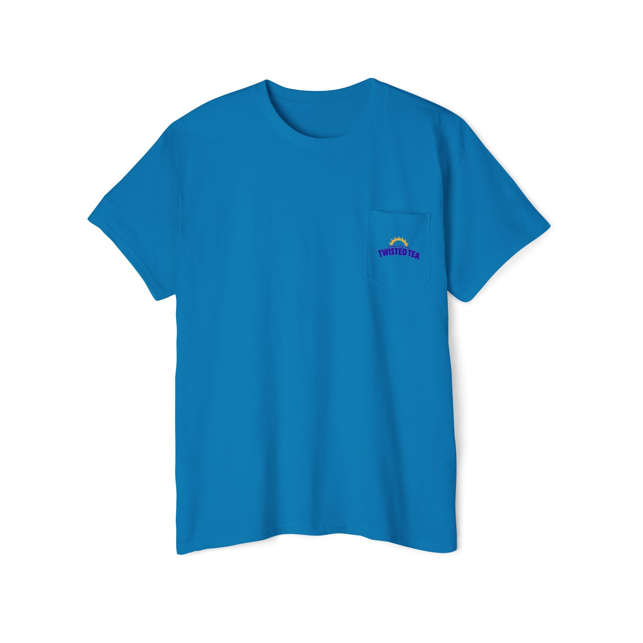 Twisted Tea Golden Retriever Pocket Tee — Casual Beverage Logo T-Shirt