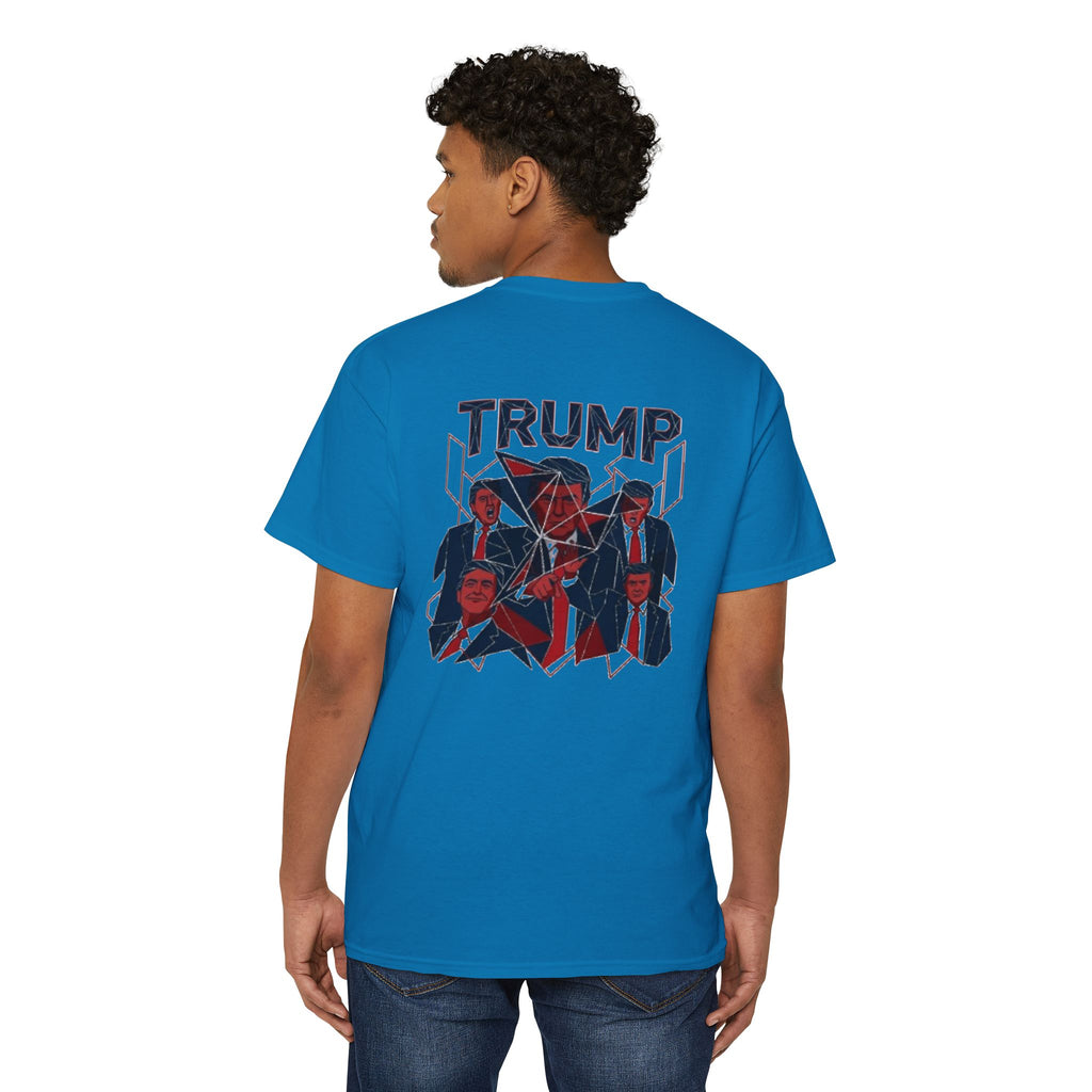 Political Pocket Tee — MAGA Front, Trump Graphic Back