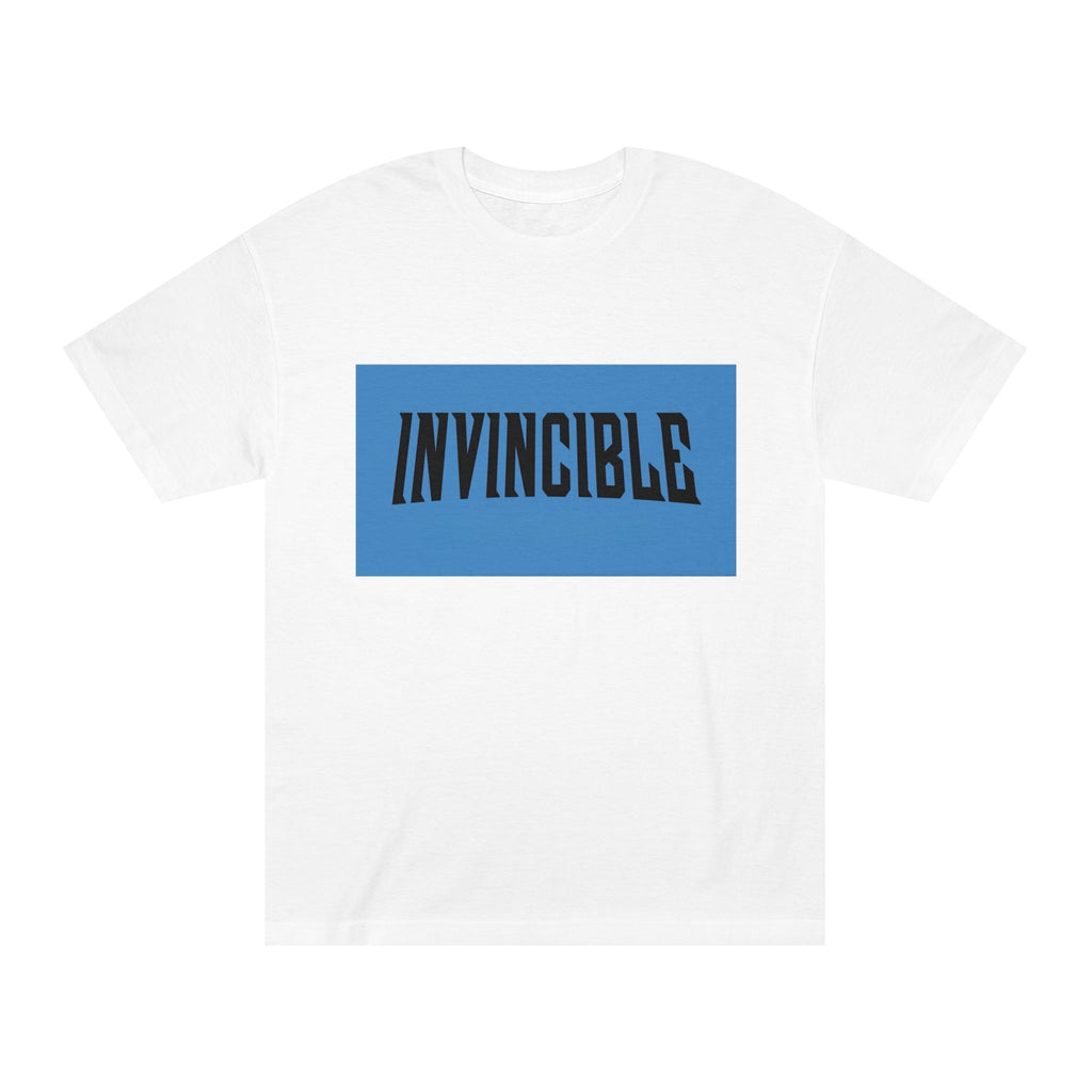 Invincible Graphic Tee — Bold Blue Box Logo T-Shirt