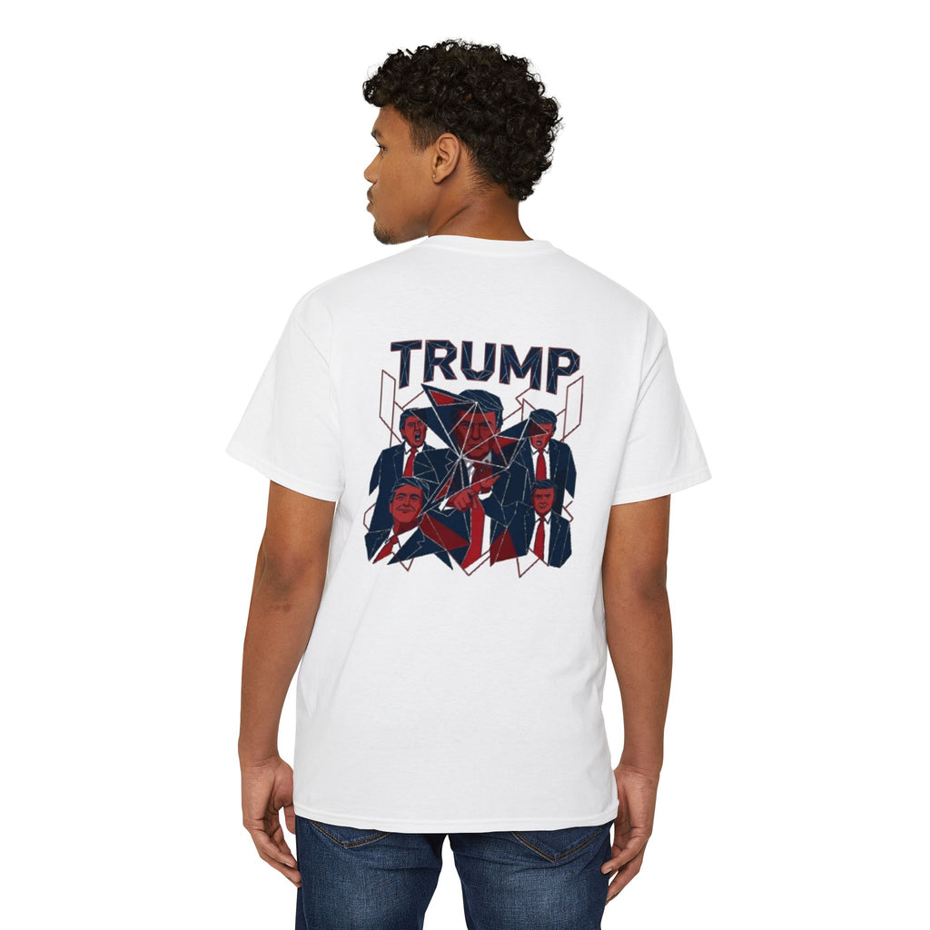 Political Pocket Tee — MAGA Front, Trump Graphic Back