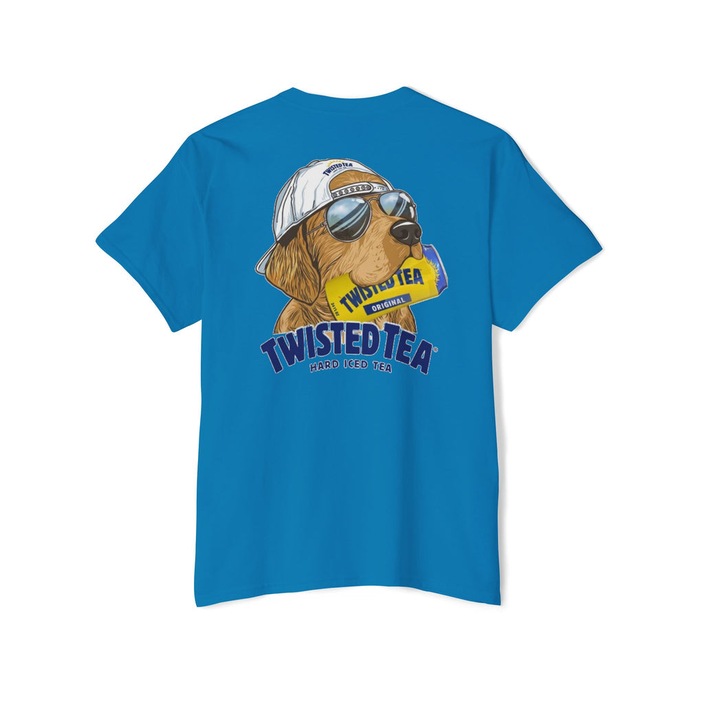 Twisted Tea Golden Retriever Pocket Tee — Casual Beverage Logo T-Shirt