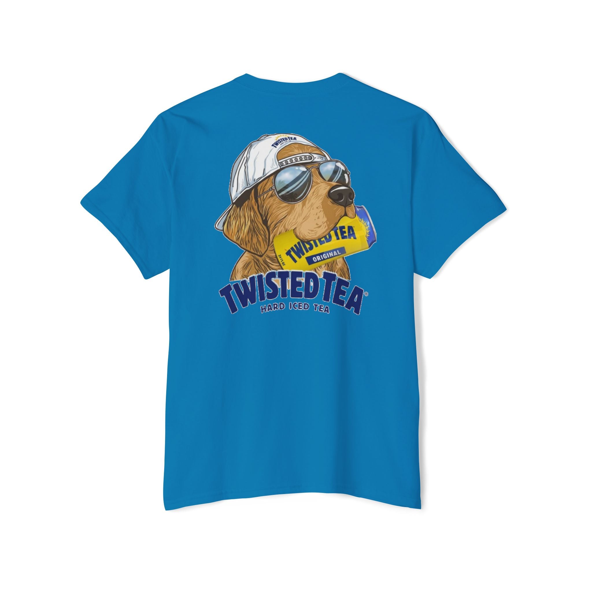 Twisted Tea Golden Retriever Pocket Tee — Casual Beverage Logo T-Shirt