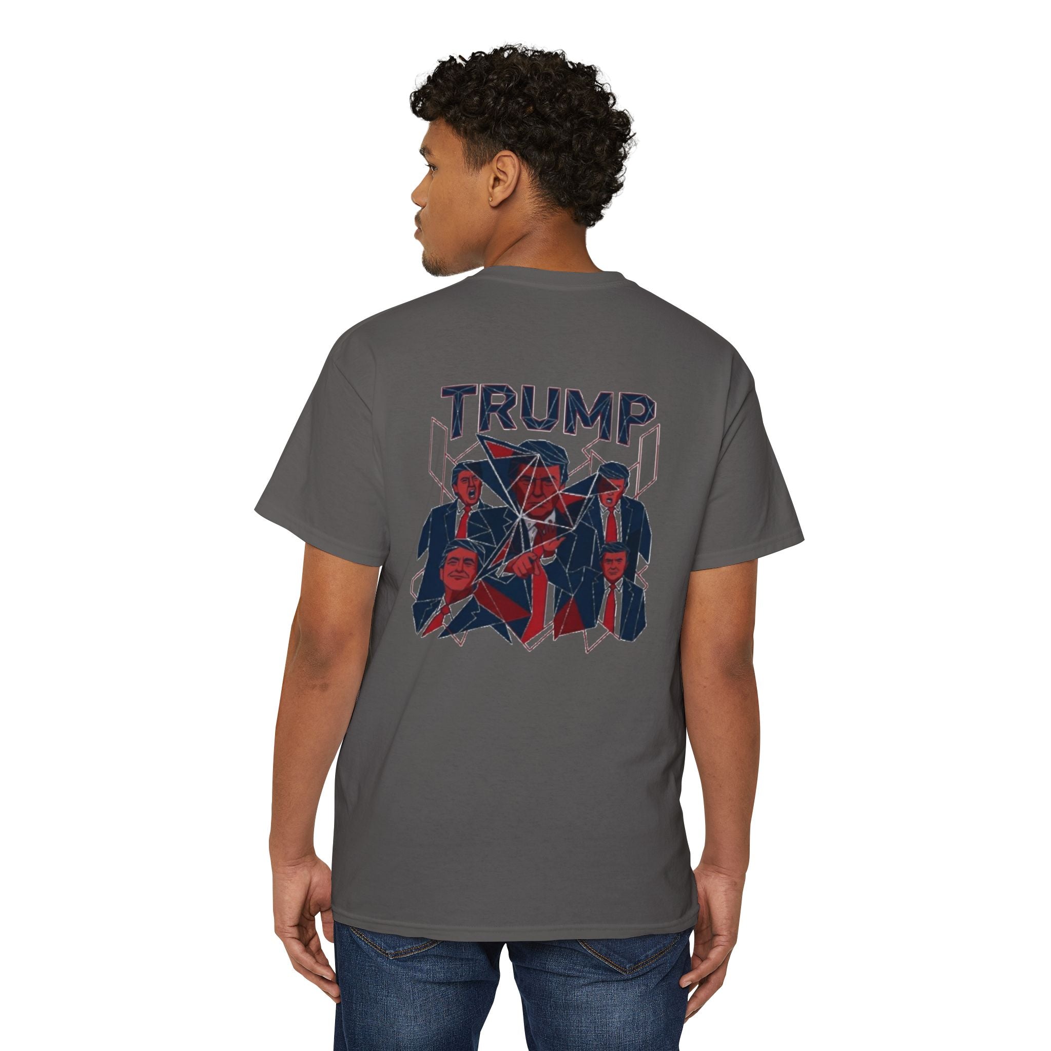 Political Pocket Tee — MAGA Front, Trump Graphic Back