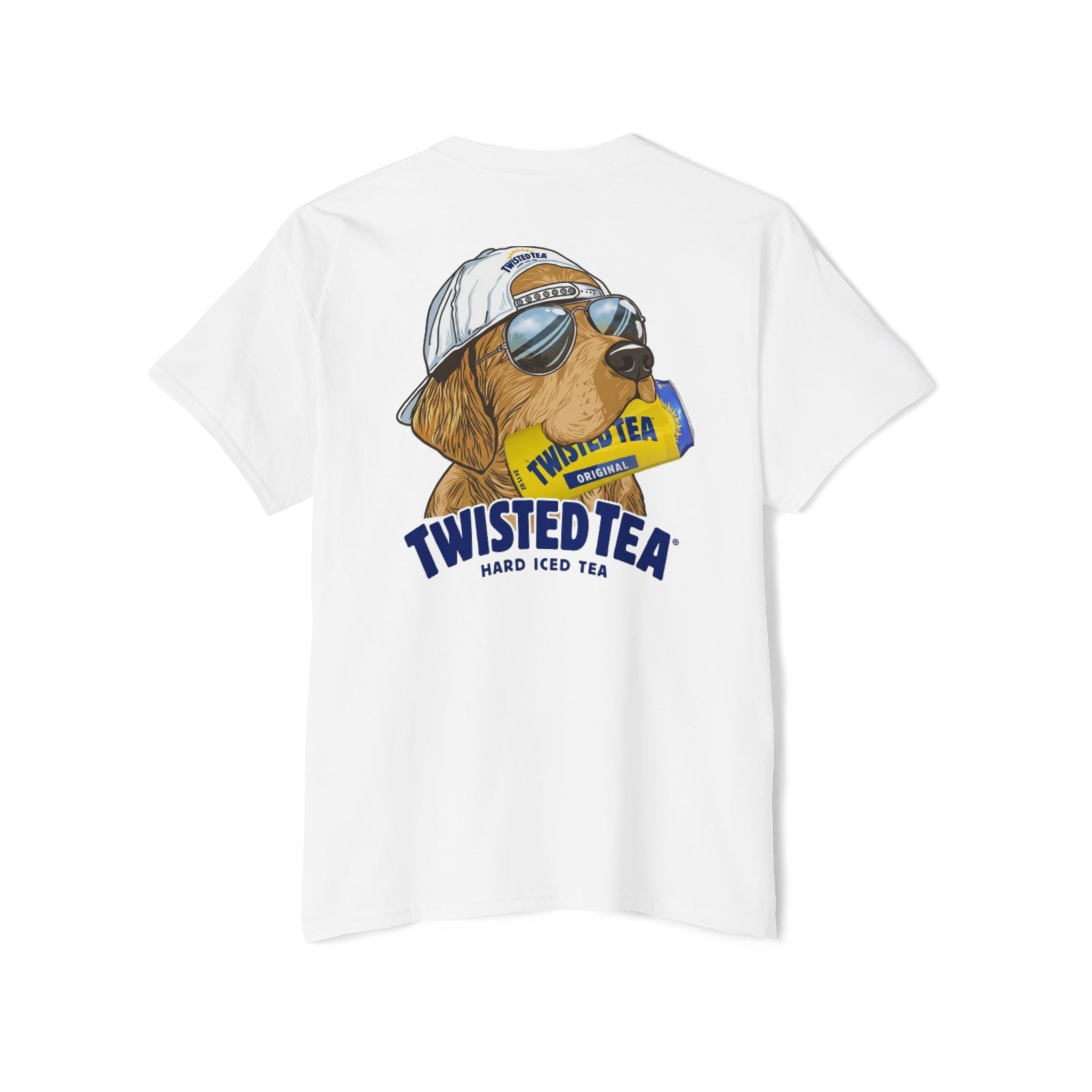 Twisted Tea Golden Retriever Pocket Tee — Casual Beverage Logo T-Shirt