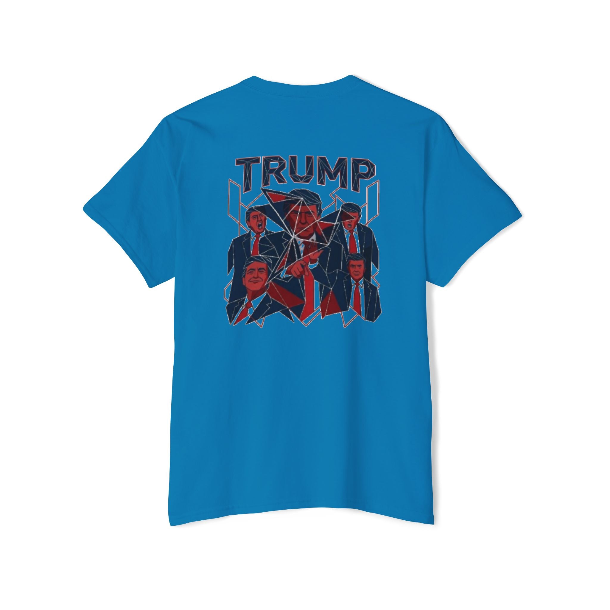 Political Pocket Tee — MAGA Front, Trump Graphic Back